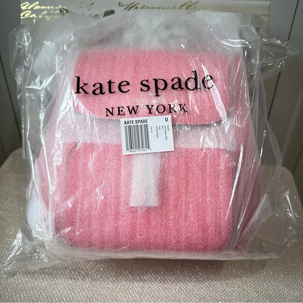Kate Spade Kristi Medium Flap Leather Backpack in Bright Pink Peppe KA695